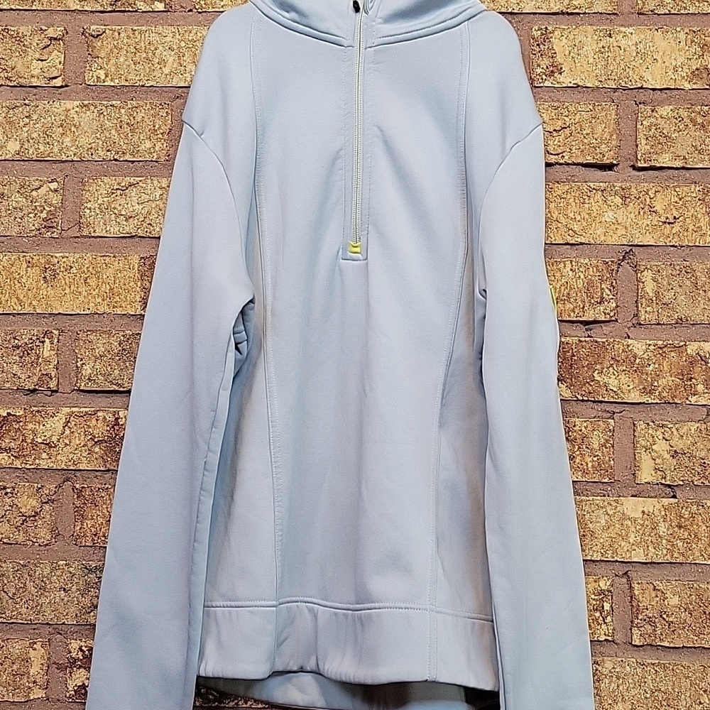 Lands' End Kids Pale Blue Gray Polartec Power Stretch 1/4 Zip Jacket 10/12